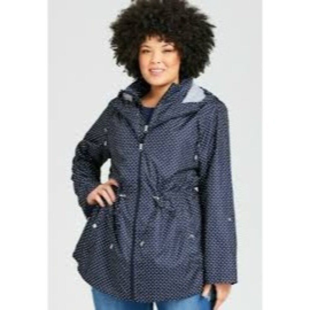 D.e.t.a.i.l.s Women's Parka In A Pocket Water-Resistant Raincoat Jacket Size S